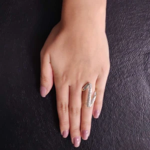 Anel Ouro Branco E Diamantes