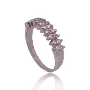 Anel Ouro Branco E Diamantes Anel Ouro Branco E Diamantes