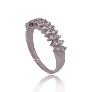 Anel Ouro Branco E Diamantes Anel Ouro Branco E Diamantes