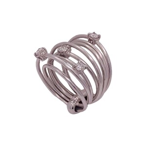 Anel Ouro Branco E Diamantes Anel Ouro Branco E Diamantes