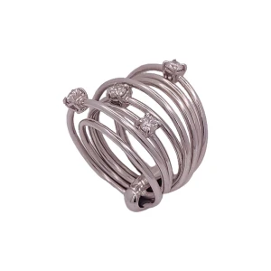 Anel Ouro Branco E Diamantes Anel Ouro Branco E Diamantes