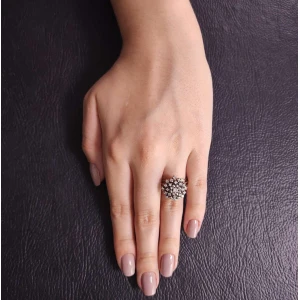 Anel Ouro Branco E Diamantes