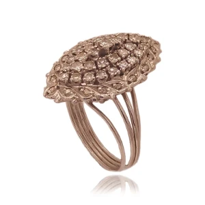 Anel Ouro Branco E Diamantes