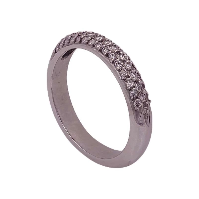 Anel Ouro Branco E Diamantes Anel Ouro Branco E Diamantes