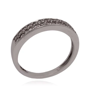 Anel Ouro Branco E Diamantes