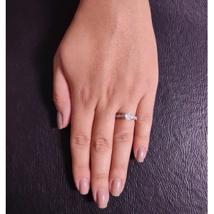 Anel Ouro Branco E Diamantes