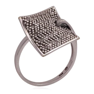 Anel Ouro Branco E Diamantes