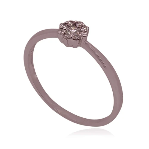 Anel Ouro Branco E Diamantes