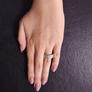 Anel Ouro Branco E Diamantes Anel Ouro Branco E Diamantes