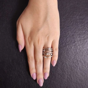 Anel Ouro Branco E Diamantes Anel Ouro Branco E Diamantes