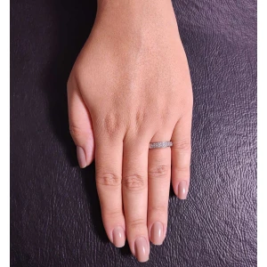 Anel Ouro Branco E Diamantes