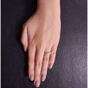 Anel Ouro Branco E Diamantes