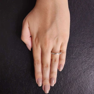 Anel Ouro Branco E Diamantes