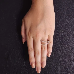 Anel Ouro Branco E Diamantes Anel Ouro Branco E Diamantes