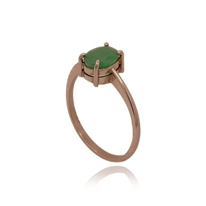 Anel Ouro Branco E Esmeralda