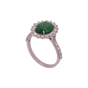 Anel Ouro Branco, Esmeralda E Diamantes
