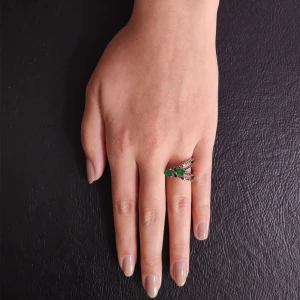 Anel Ouro Branco, Esmeraldas E Diamantes