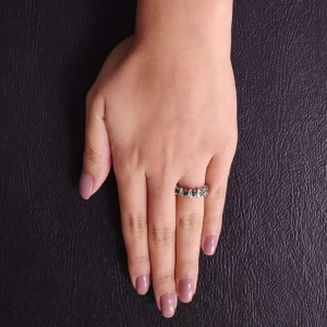 Anel Ouro Branco, Esmeraldas E Diamantes