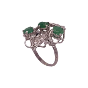 Anel Ouro Branco, Esmeraldas E Diamantes