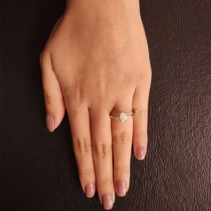 Anel Ouro Branco, Opala E Diamantes