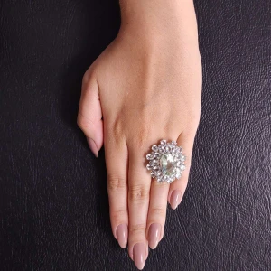 Anel Ouro Branco, Pedras Brasileiras E Diamantes