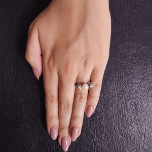 Anel Ouro Branco, Pérola E Diamantes