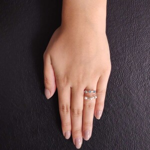 Anel Ouro Branco, Pérolas E Topázios