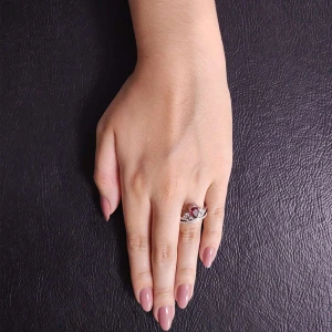 Anel Ouro Branco, Rubi E Diamantes