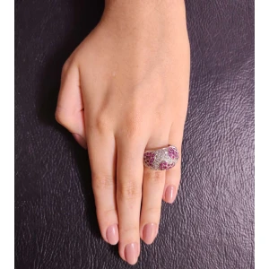 Anel Ouro Branco, Rubis E Diamantes