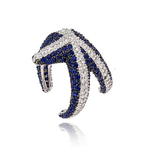 Anel Ouro Branco, Safiras E Diamantes
