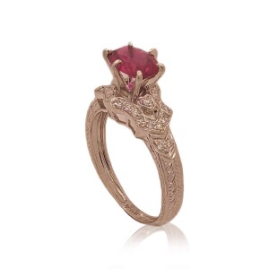 Anel Ouro Branco, Turmalina E Diamantes