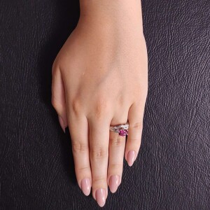 Anel Ouro Branco, Turmalina E Diamantes