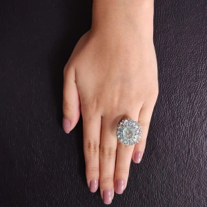 Anel Ouro Branco, Turmalinas E Diamantes