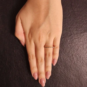 Anel Ouro Rose 18K E Diamantes