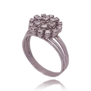 Anel Platina E Diamantes