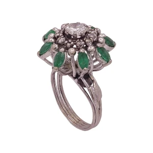 Anel Platina, Esmeraldas E Diamantes