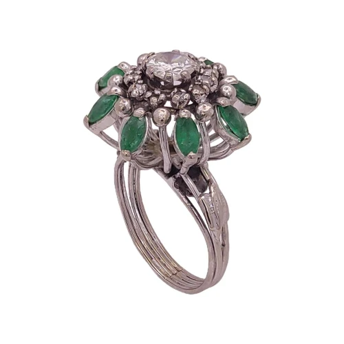 Anel Platina, Esmeraldas E Diamantes