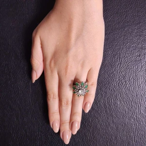 Anel Platina, Esmeraldas E Diamantes