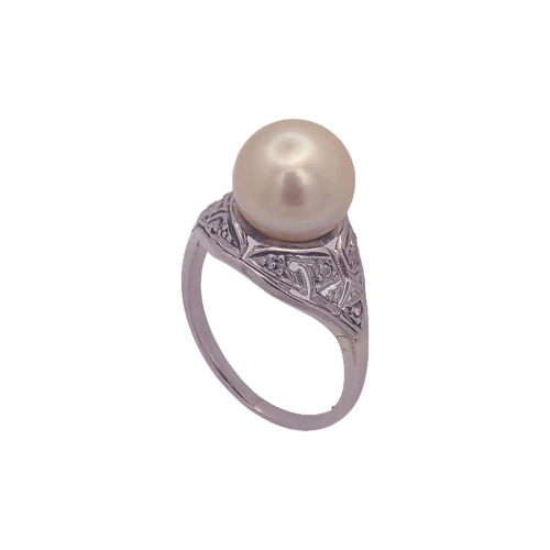 Anel Platina, Pérola E Diamantes