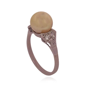 Anel Platina, Pérola E Diamantes