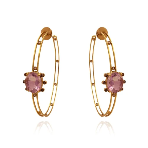 Argolas Ouro 18K, Ametistas E Diamantes