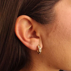 Argolas Ouro 18K E Diamantes
