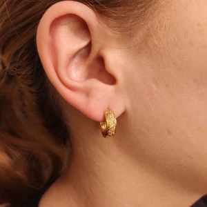 Argolas Ouro 18K E Diamantes