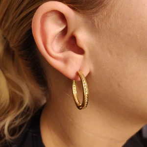 Argolas Ouro 18K E Diamantes