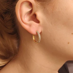 Argolas Ouro 18K E Diamantes