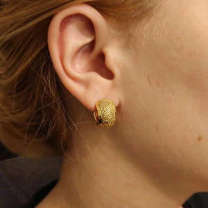 Argolas Ouro 18K E Diamantes