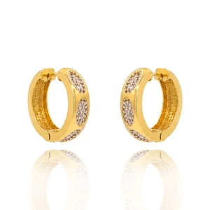 Argolas Ouro 18K E Diamantes