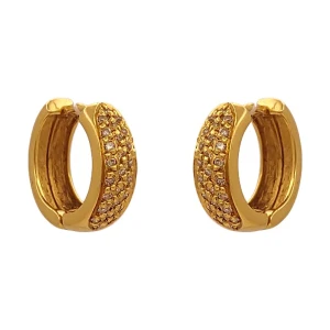 Argolas Ouro 18K E Diamantes