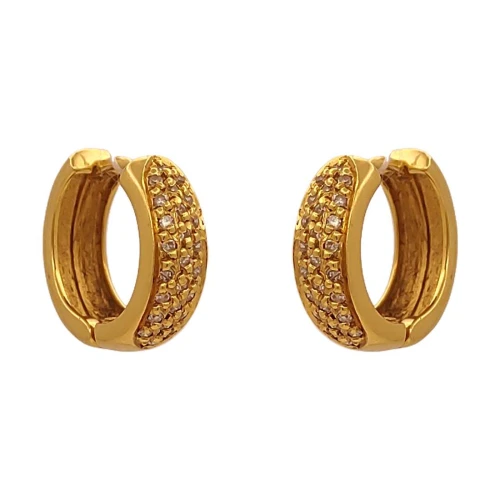 Argolas Ouro 18K E Diamantes