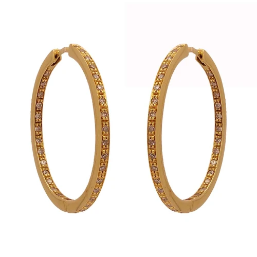 Argolas Ouro 18K E Diamantes